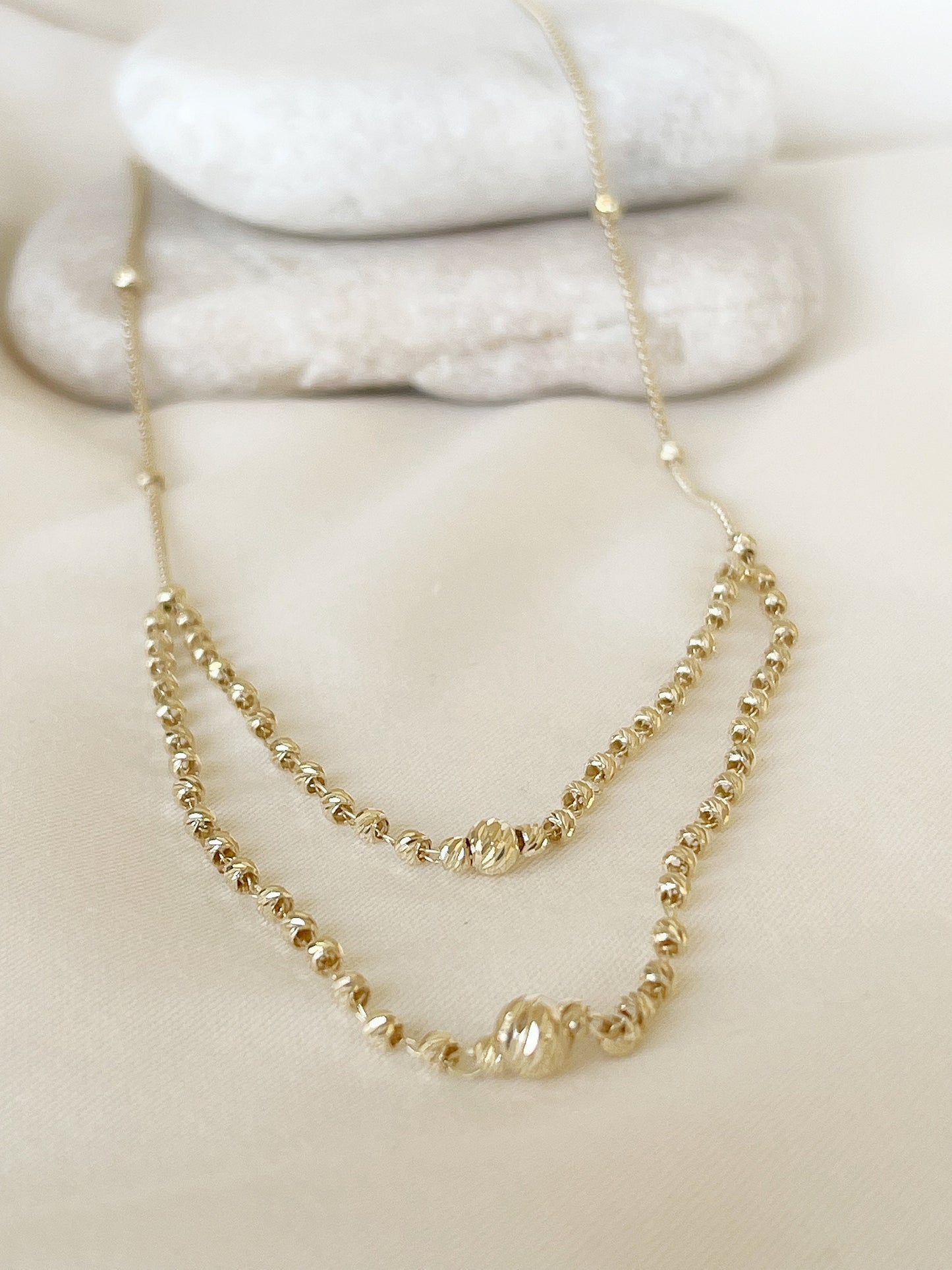 8K Solid Gold Ball Beads Chain