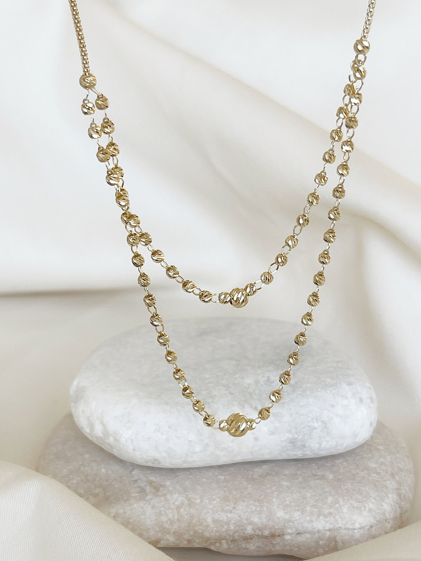 8K Solid Gold Ball Beads Chain