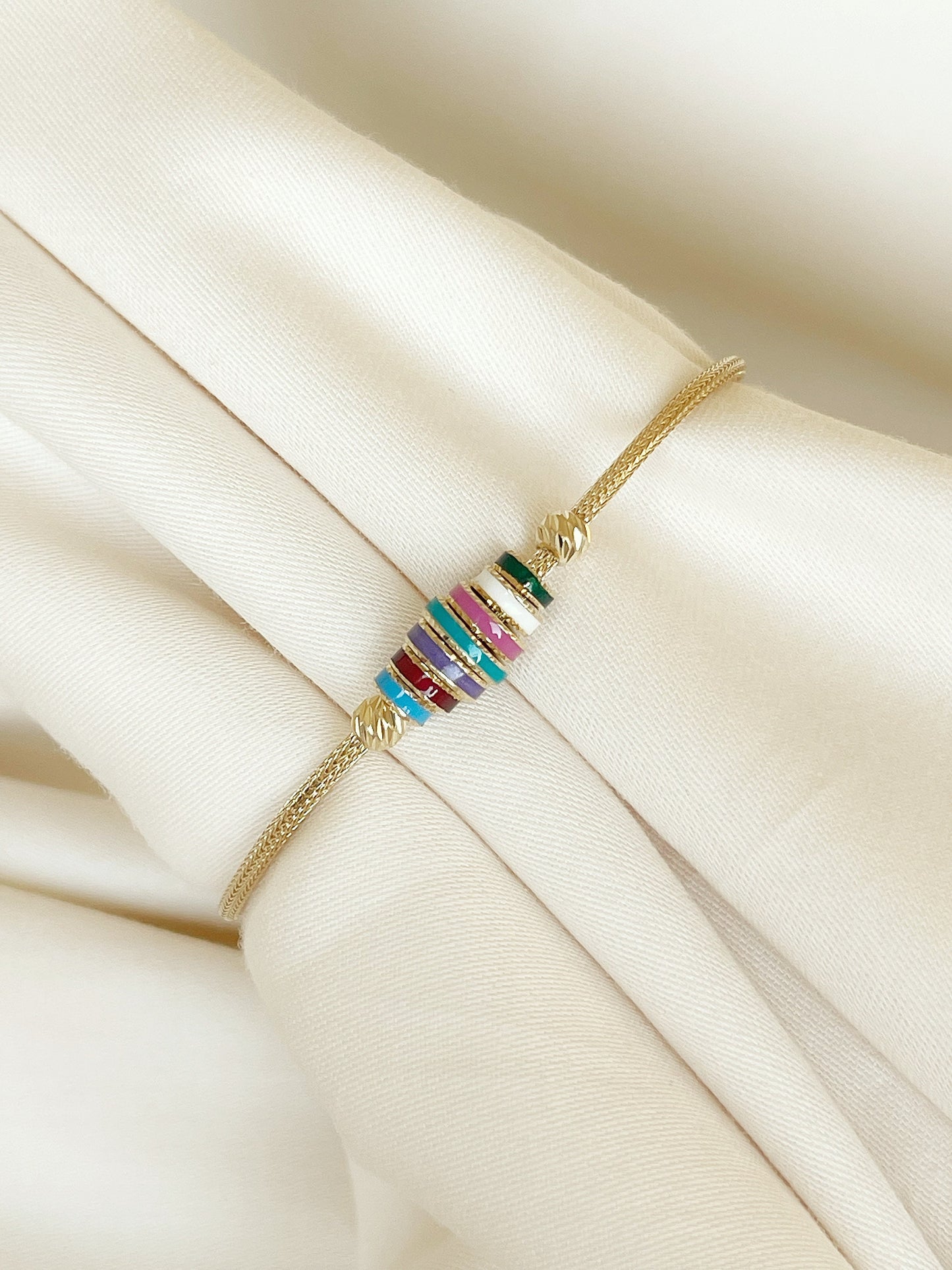 14k Gold Multi-Color Stone Bracelet