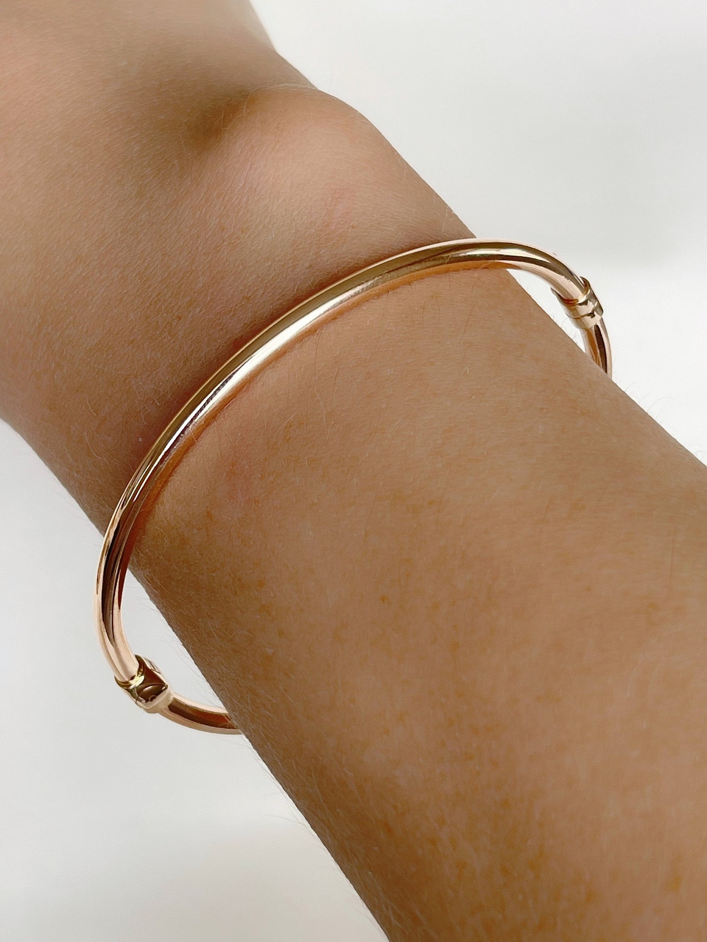 14K Solid Gold Bangle Bracelet, Classic Bangle Bracelet