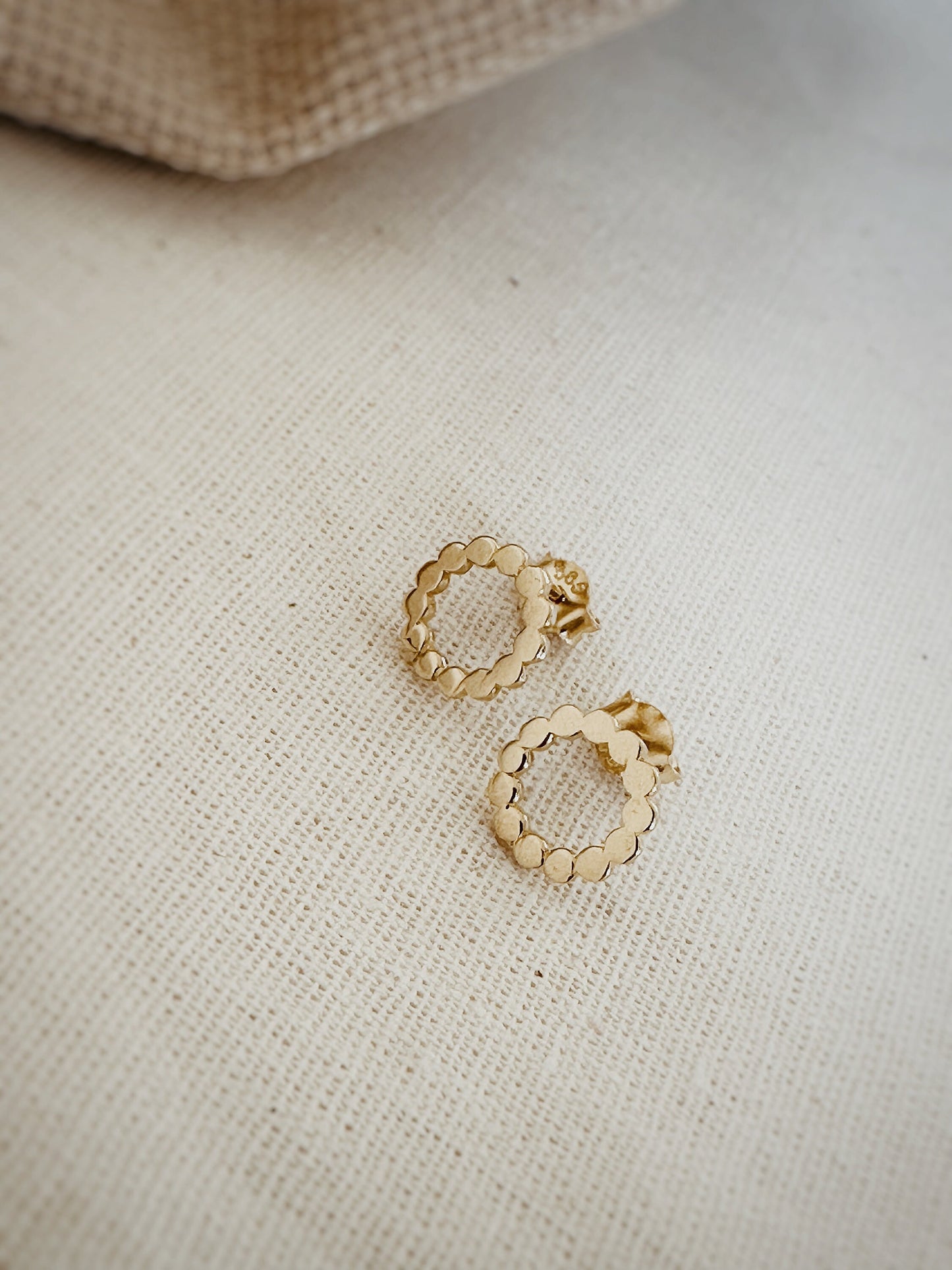 14K Solid Gold Dainty Earrings, Gold Stud Earrings