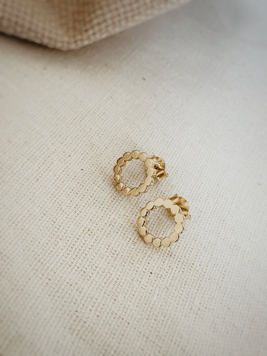 14K Solid Gold Dainty Earrings, Gold Stud Earrings