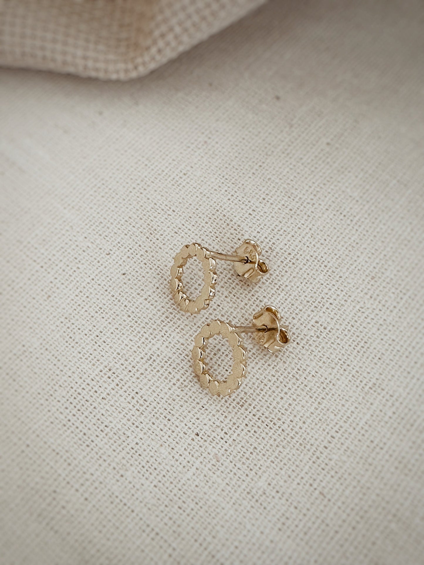 14K Solid Gold Dainty Earrings, Gold Stud Earrings