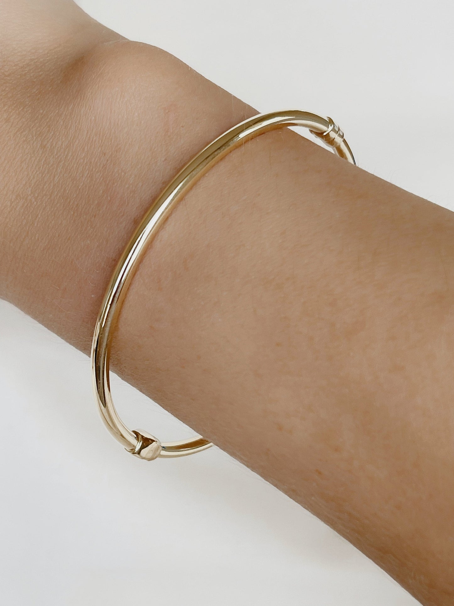 14K Solid Gold Bangle Bracelet, Classic Bangle Bracelet