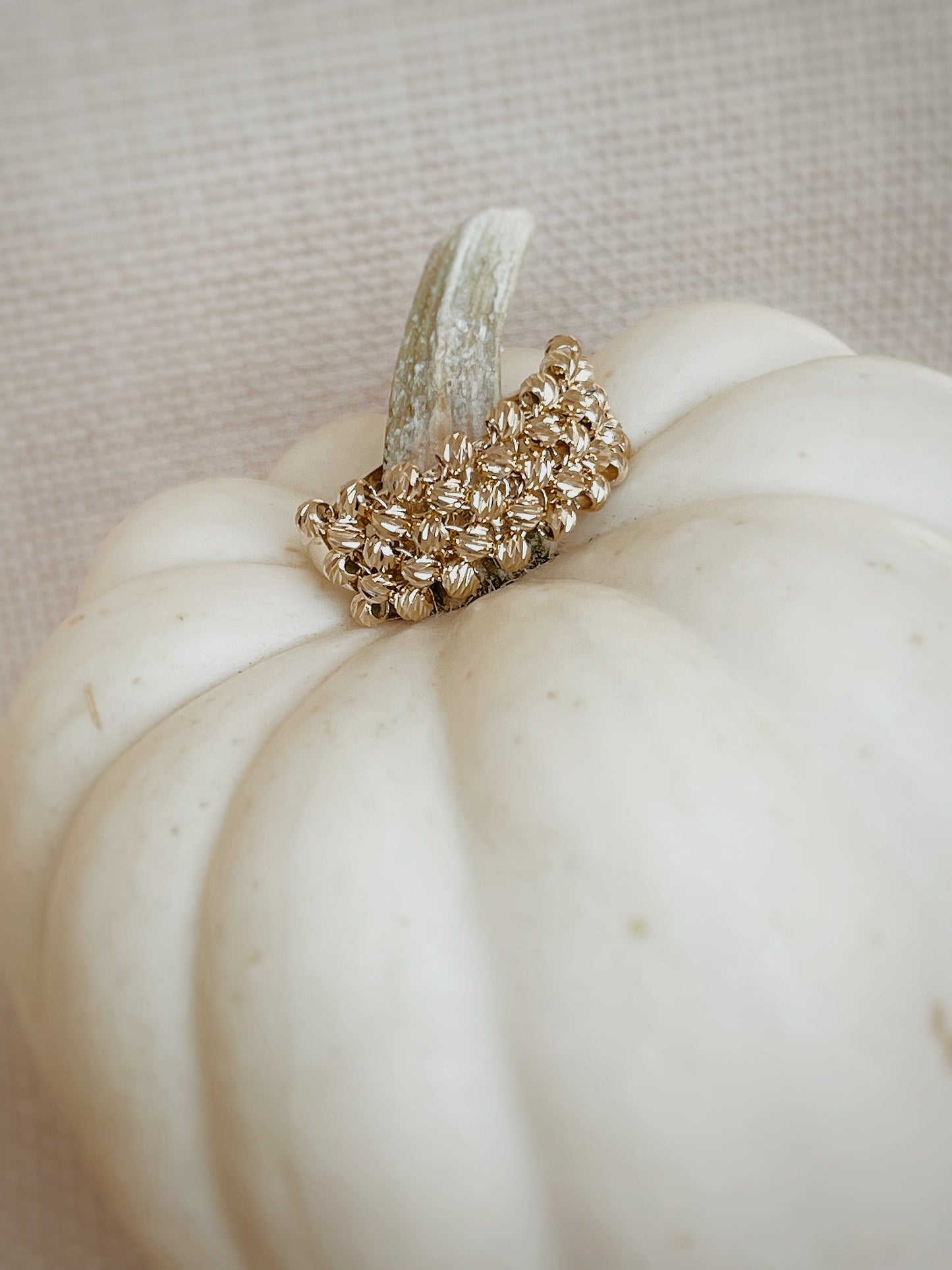 14K Gold Thick Bead Ring, Chunky Bead Band