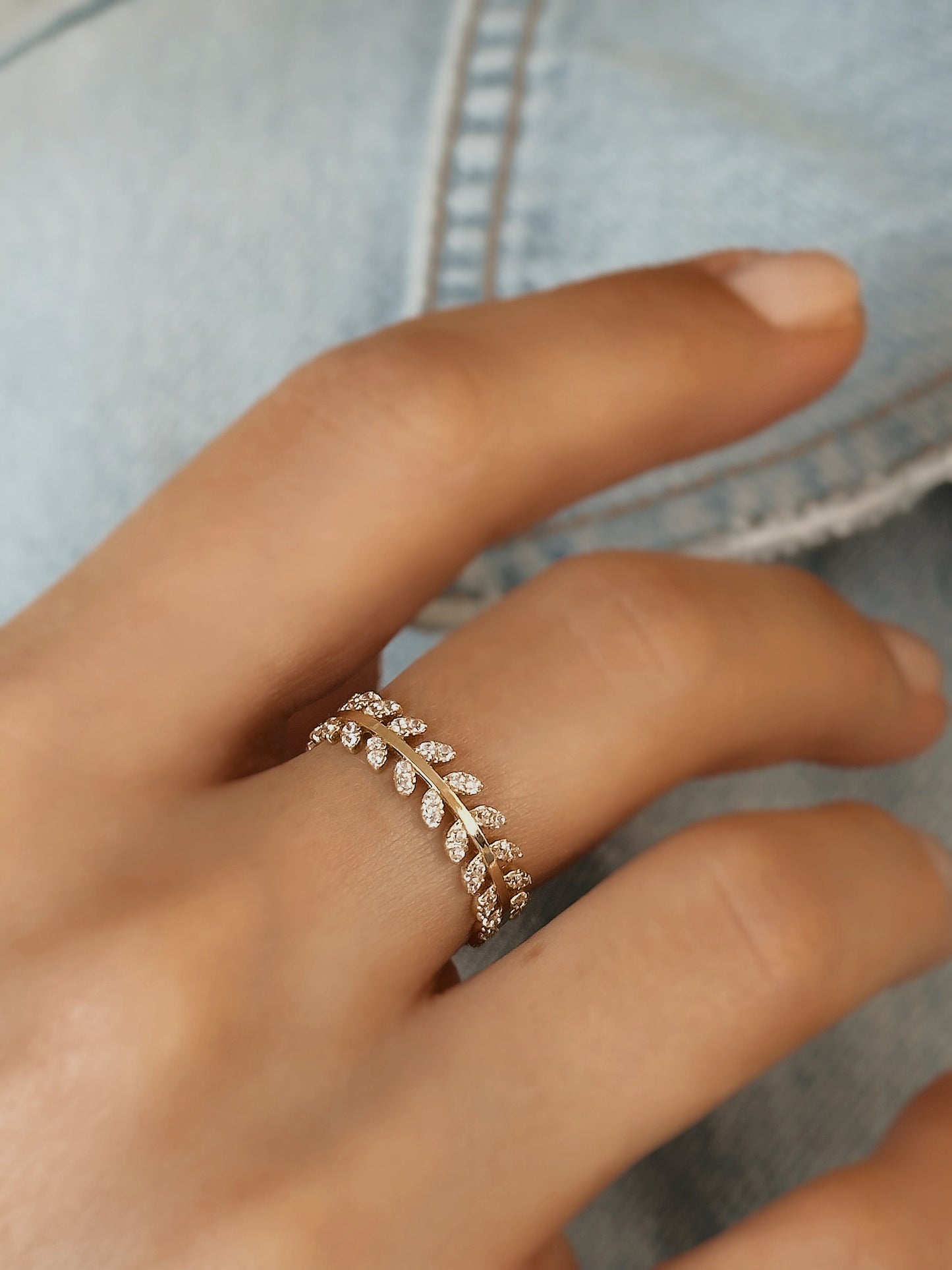 14K  Real Gold Leaf Ring