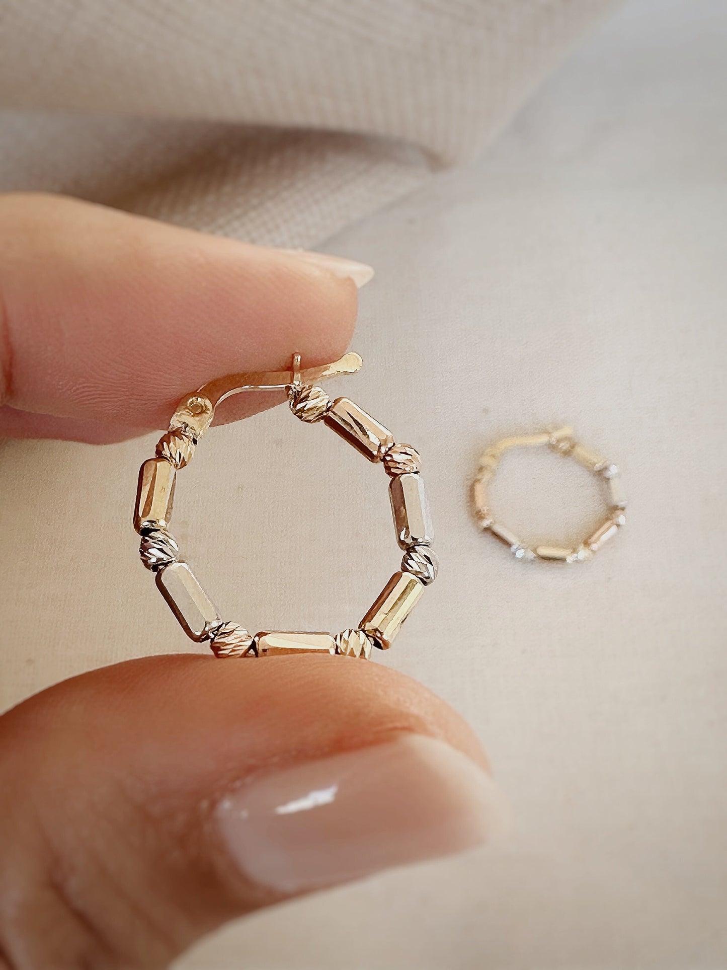 14K Solid Gold Dainty Hoop Earrings, Solid Gold Hoops