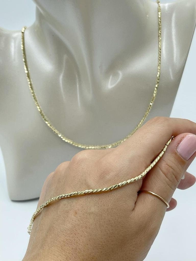 14K Solid Gold Yellow Color Chain Necklace Or Bracelet