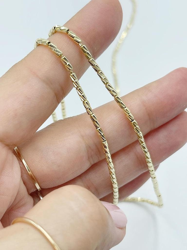 14K Solid Gold Yellow Color Chain Necklace Or Bracelet