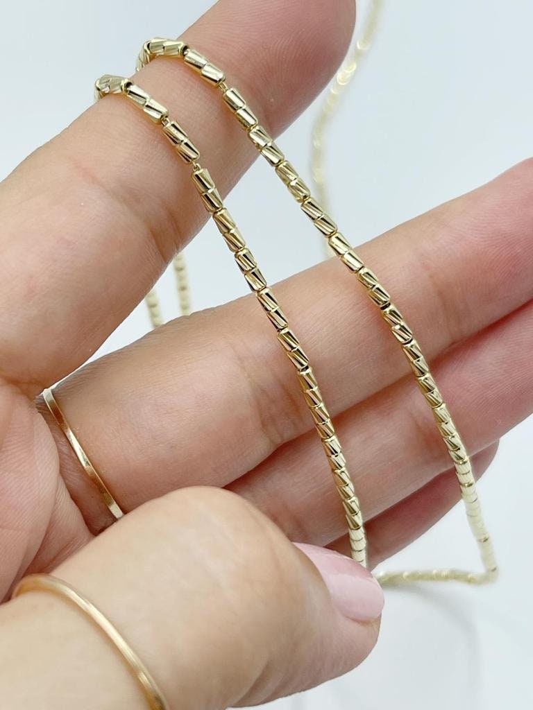 14K Solid Gold Yellow Color Chain Necklace Or Bracelet